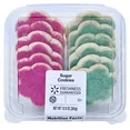 Freshness Guaranteed Sugar Cookie, Spring Flower Shaped with Pink and Green Sugar Toppings